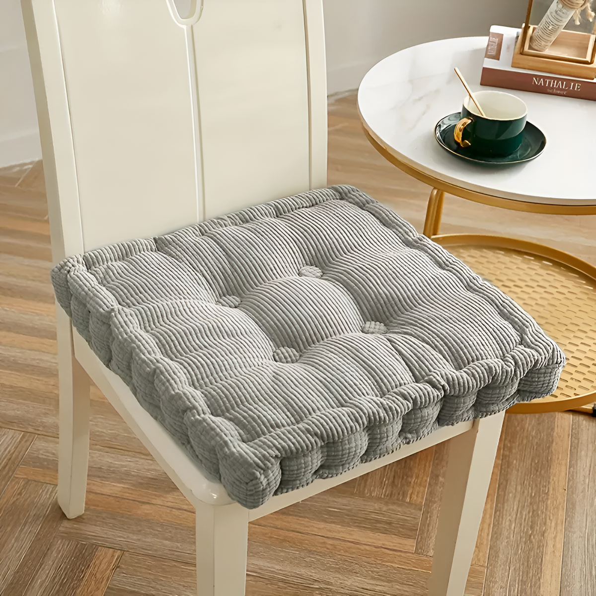 Cora Dining Chair Cushions - Soft Corduroy, Stackable Design 0