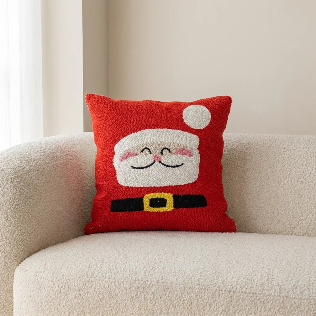 Crispin Cushion Cover - Woven Cotton, Cartoon Christmas Print 1