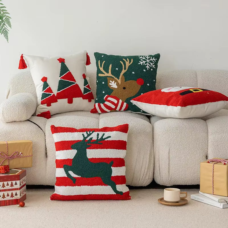 Crispin Cushion Cover - Woven Cotton, Cartoon Christmas Print 2