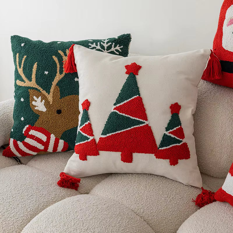 Crispin Cushion Cover - Woven Cotton, Cartoon Christmas Print 3