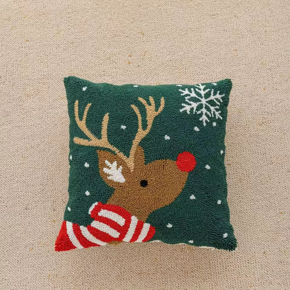 Crispin Cushion Cover - Woven Cotton, Cartoon Christmas Print 8