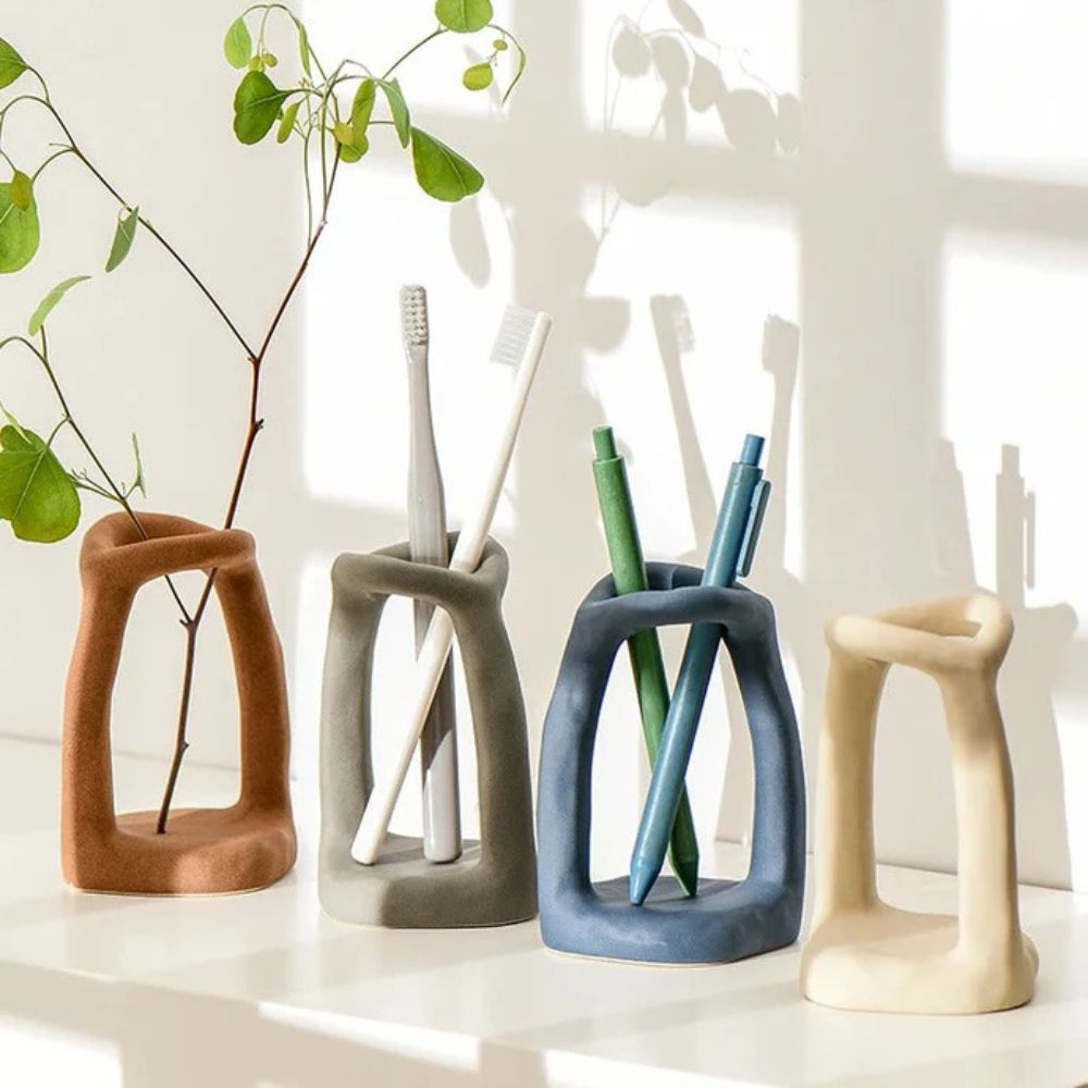 Cura Bathroom Organizer - Ceramic, Compact Design 1