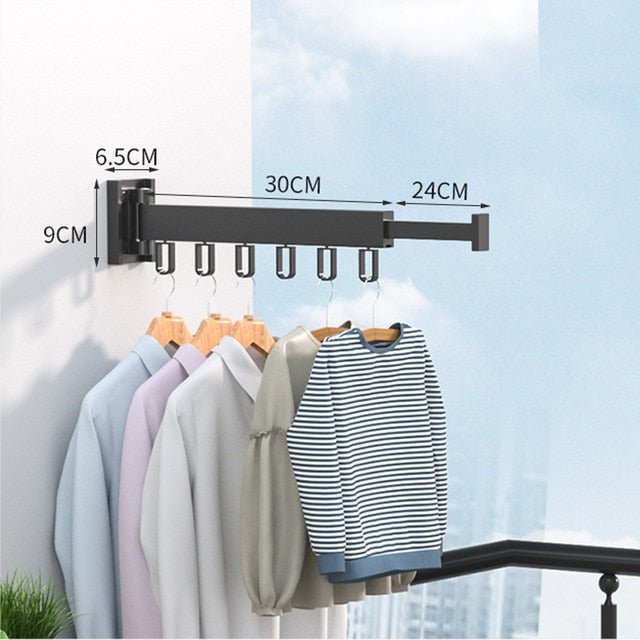 Daxon Wall Mounted Clothes Drying Rack - Collapsible Stainless Steel Design 0
