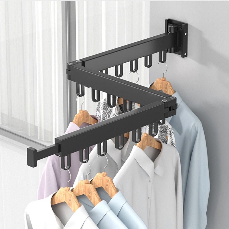 Daxon Wall Mounted Clothes Drying Rack - Collapsible Stainless Steel Design 2