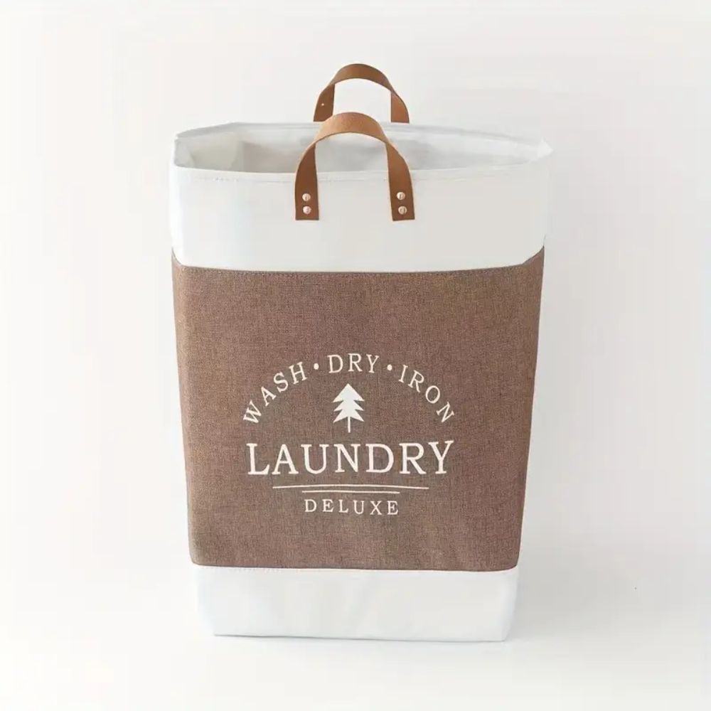 Deluxe Laundry Basket - Durable Microfibre, Collapsible Design 0