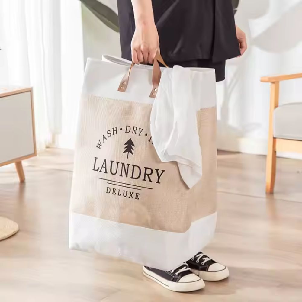 Deluxe Laundry Basket - Durable Microfibre, Collapsible Design 1