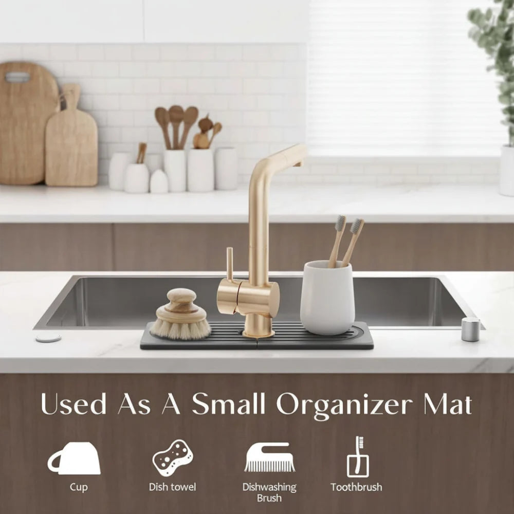 Diora Sink Protector Mat - Natural Diatomite Stone, Fast Drying Kitchen Sink Mat 4