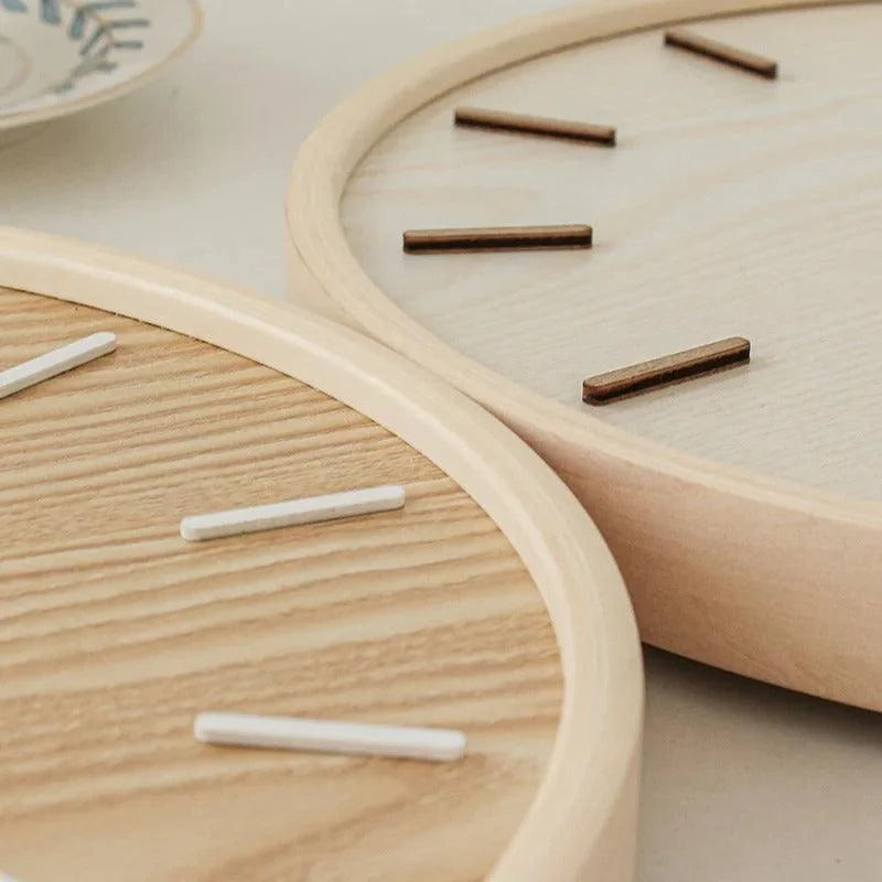 Elara Modern Wall Clock - Solid Wood, Minimalist Design Decor 5