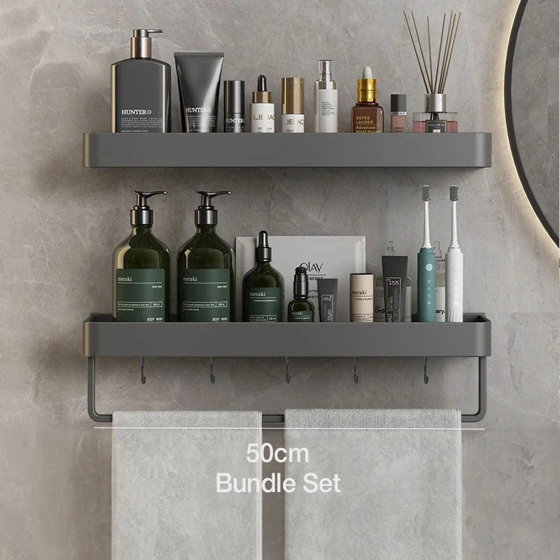 Elegant Floating Wall Shelf - Durable AquaShelf, Space-Saving Bathroom Storage, Multiple Sizes 9