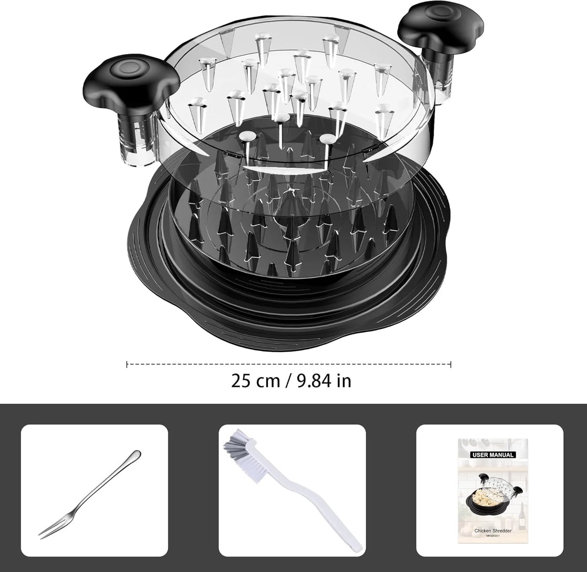 Elios Chicken Shredder Tool - Ergonomic Design, Twist Mechanism 7