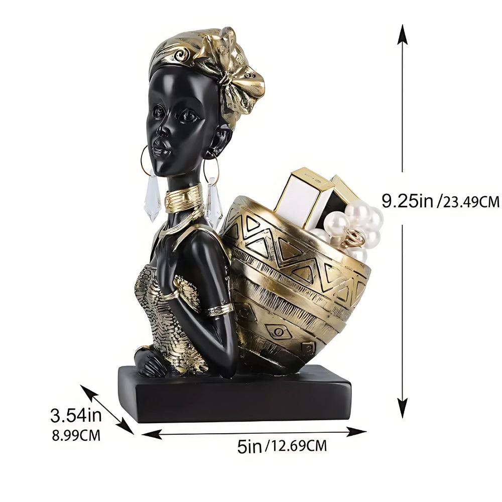 Elysia Jewelry Organizer Stand - Durable Resin, Elegant Black Female Figure 8