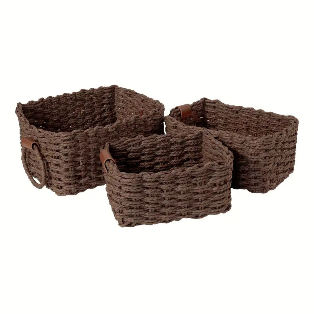 Elysia Rattan Basket Set - Handwoven, Lightweight Storage Baskets 0