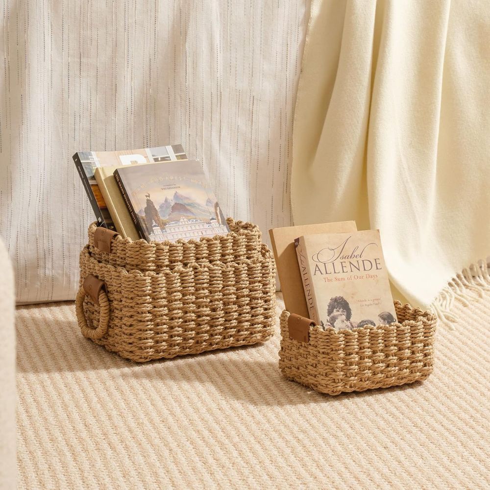 Elysia Rattan Basket Set - Handwoven, Lightweight Storage Baskets 1