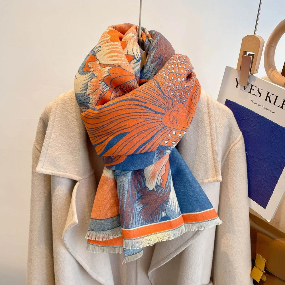 Elysia Scarf for Women - Microfiber Blend, Floral Jacquard Design 5