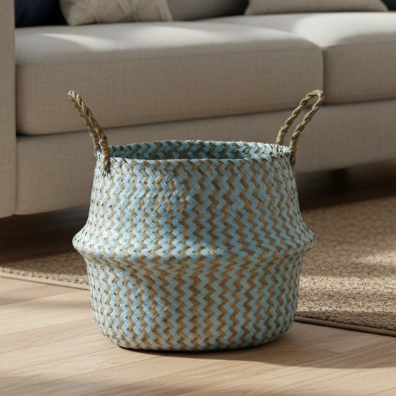 NordicNest Fold – Woven Plant Basket – Boho Storag  Decor Piece