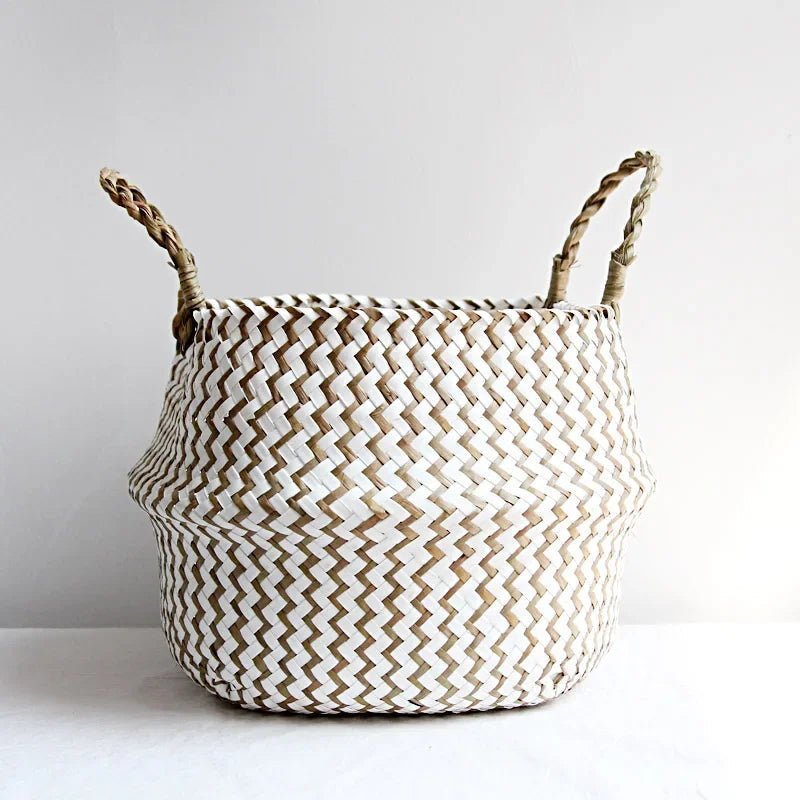 NordicNest Fold – Woven Plant Basket – Boho Storag  Decor Piece