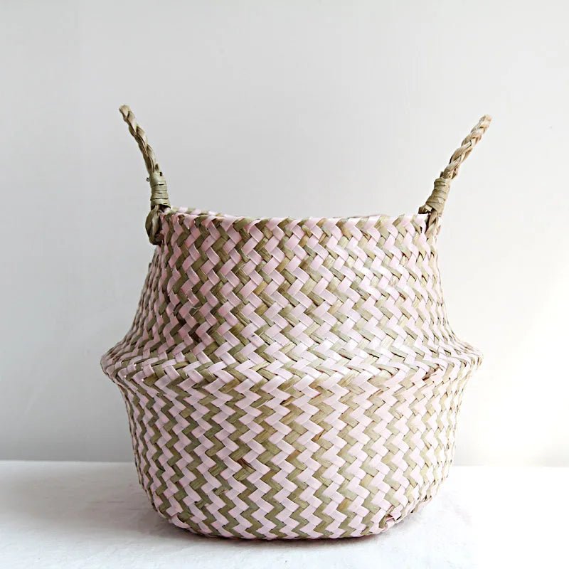 NordicNest Fold – Woven Plant Basket – Boho Storag  Decor Piece