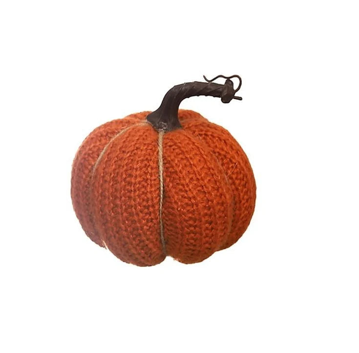 Fabric Mini Pumpkins Autumn Decoration Set - Soft Lightweight Fall Table Decor in Orange and Cream 0