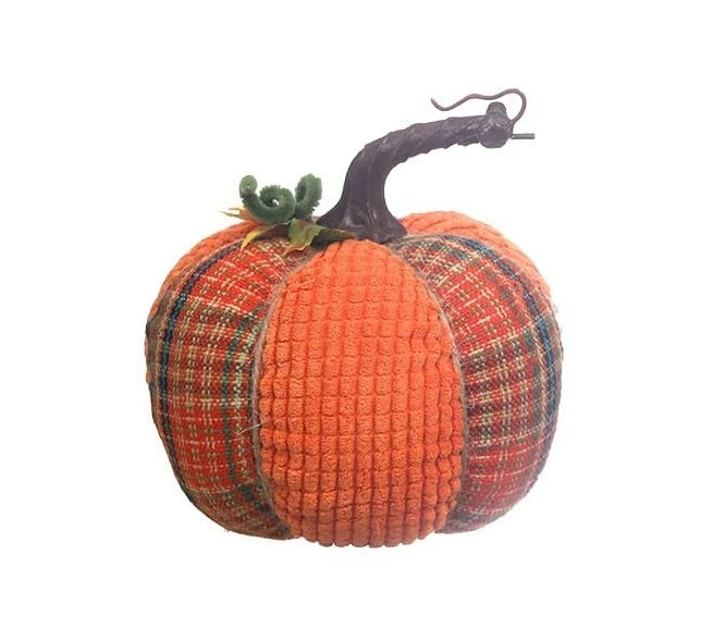 Fabric Mini Pumpkins Autumn Decoration Set - Soft Lightweight Fall Table Decor in Orange and Cream 3