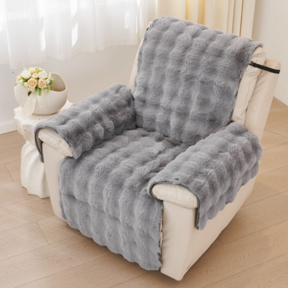 Faux Elegance Recliner Cover - Plush Microfiber, Pet-Friendly 2