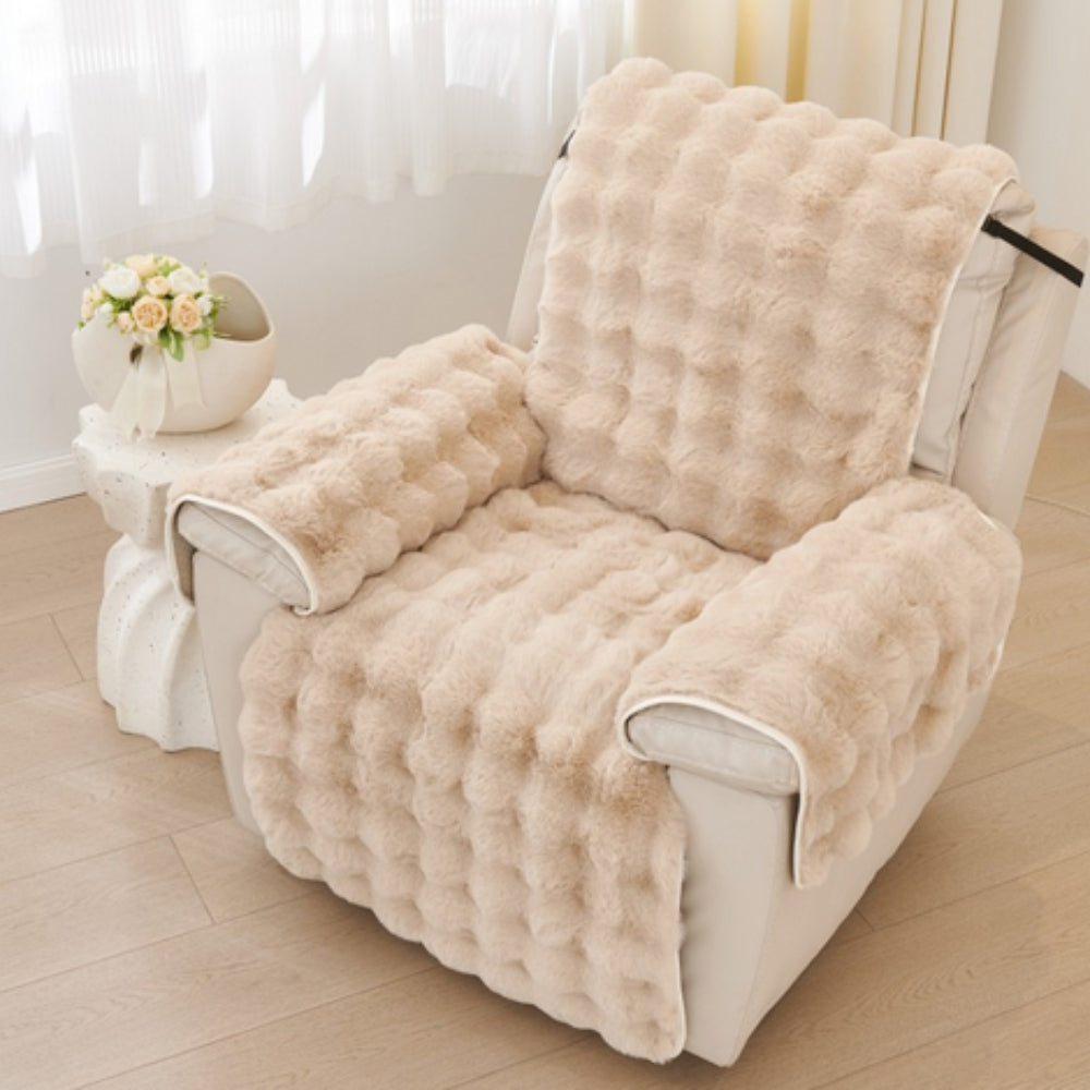 Faux Elegance Recliner Cover - Plush Microfiber, Pet-Friendly 3