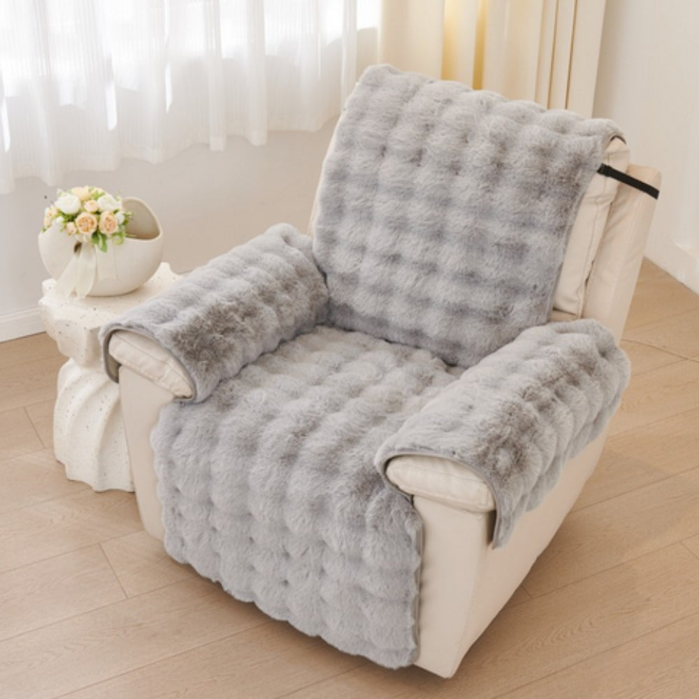 Faux Elegance Recliner Cover - Plush Microfiber, Pet-Friendly 4