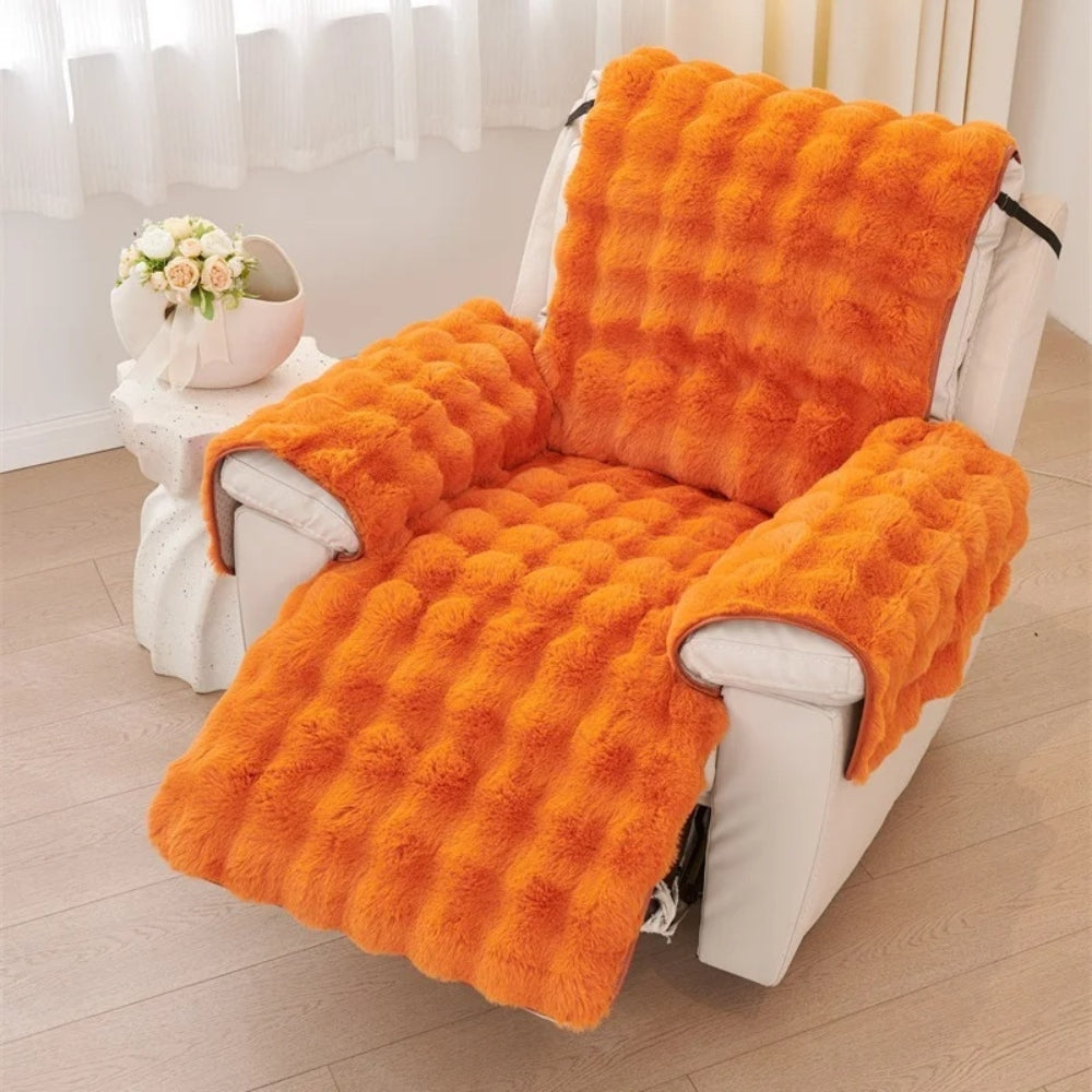 Faux Elegance Recliner Cover - Plush Microfiber, Pet-Friendly 5