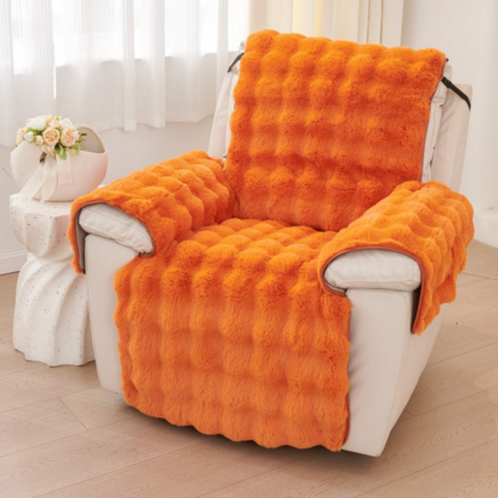 Faux Elegance Recliner Cover - Plush Microfiber, Pet-Friendly 6