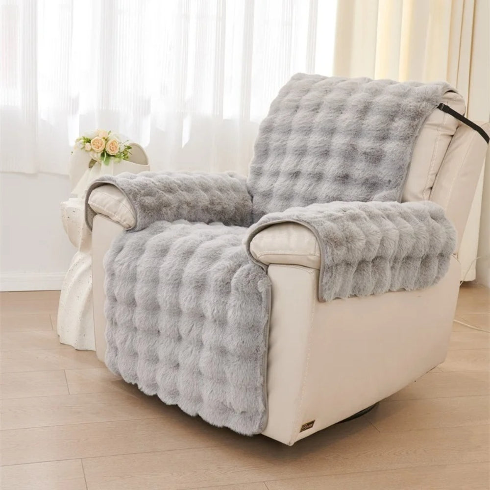 Faux Elegance Recliner Cover - Plush Microfiber, Pet-Friendly 7