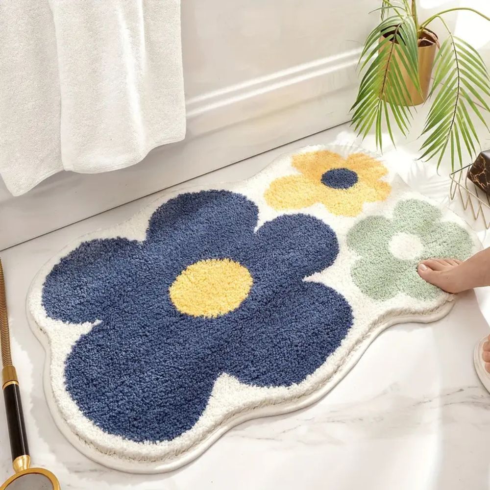 Flora Bath Mat - Soft Microfiber, Non-Slip, Absorbent Bathroom Rug 3