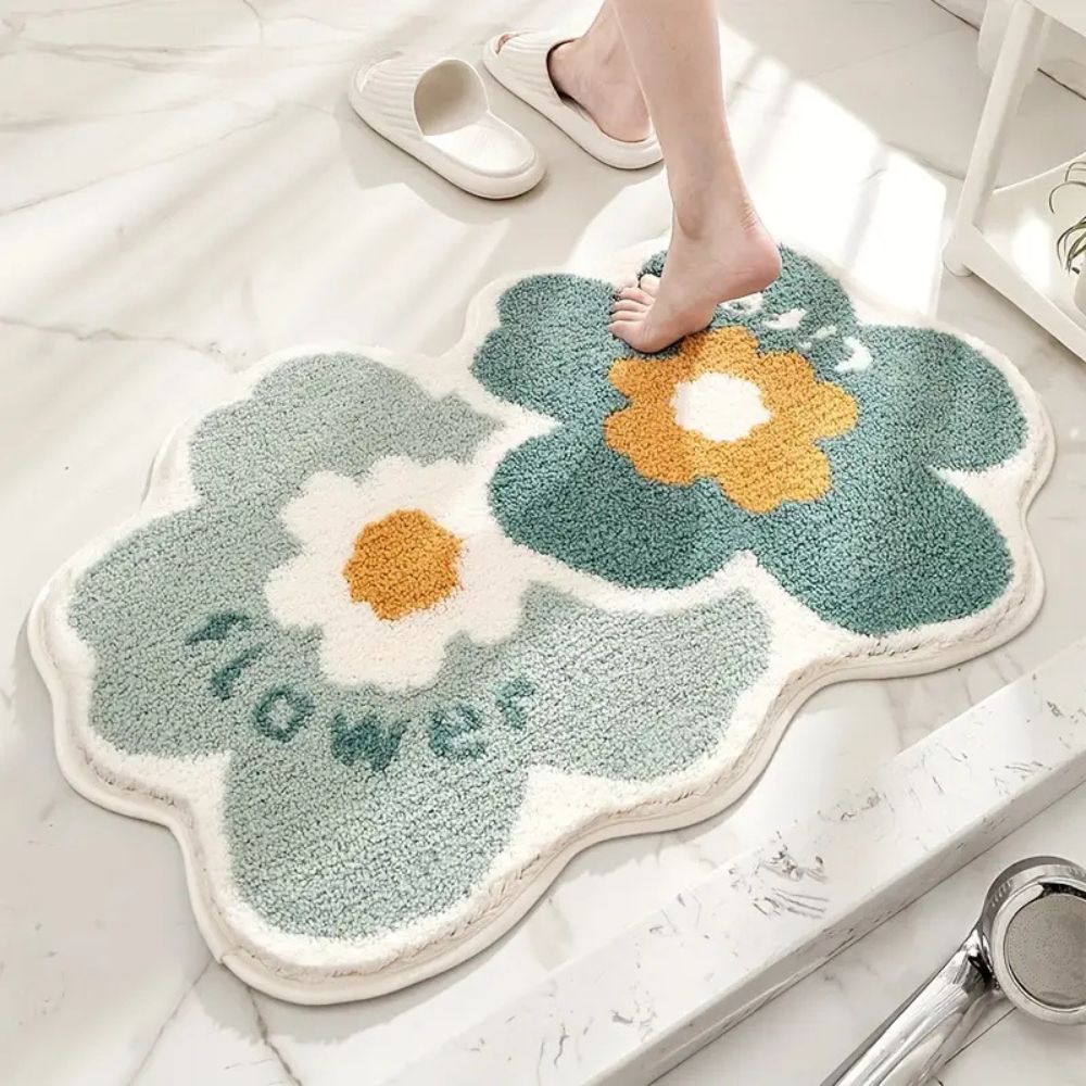 Flora Bath Mat - Soft Microfiber, Non-Slip, Absorbent Bathroom Rug 4