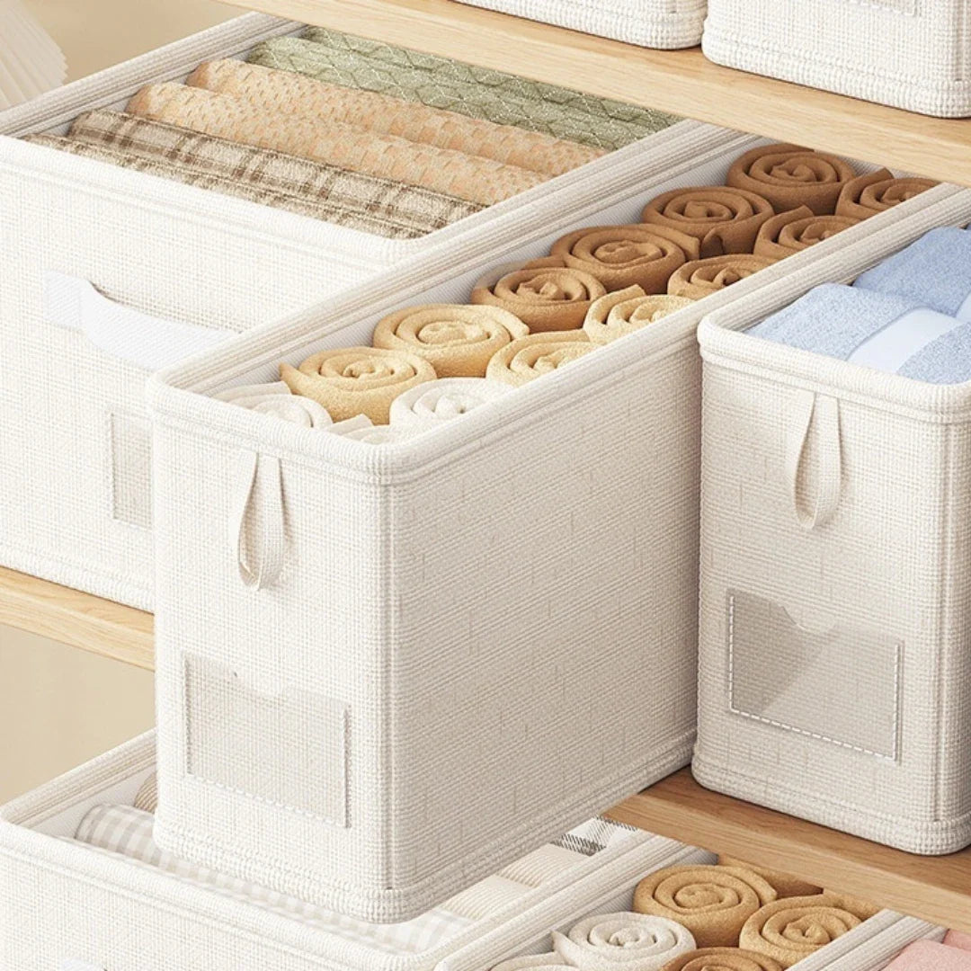 Folio Drawer Organizer - Cotton-Linen, Foldable Storage Dividers 5