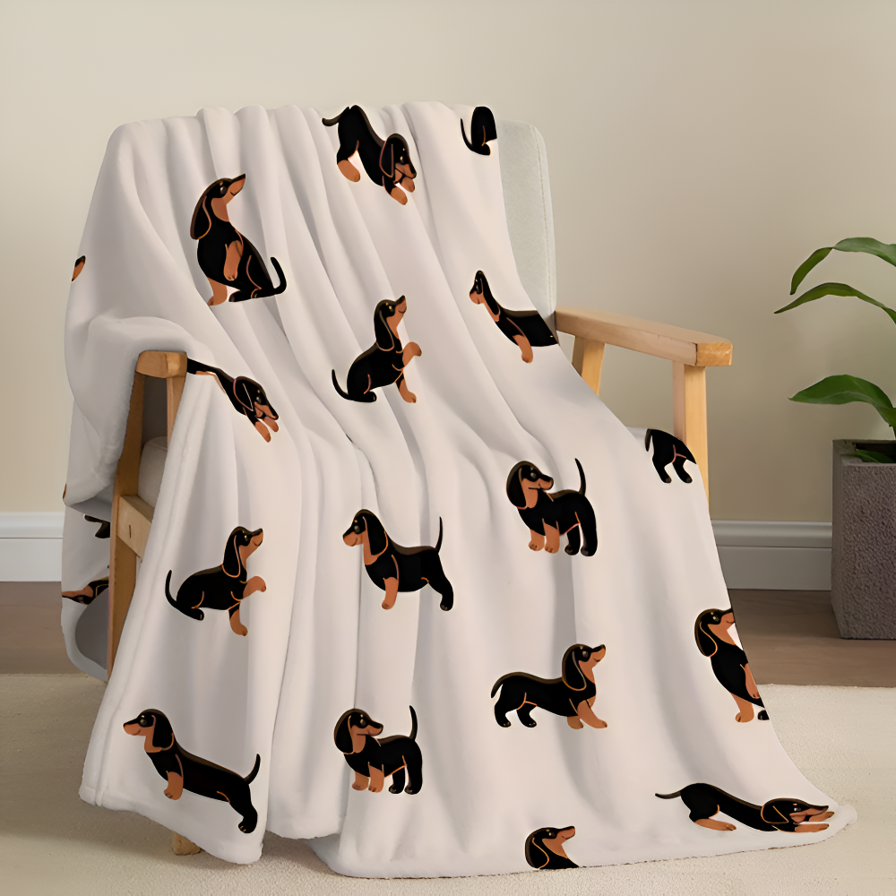 PupSnuggle Blanket - Fleece Blanket - Dachshund Print - Soft All-Season Comfort
