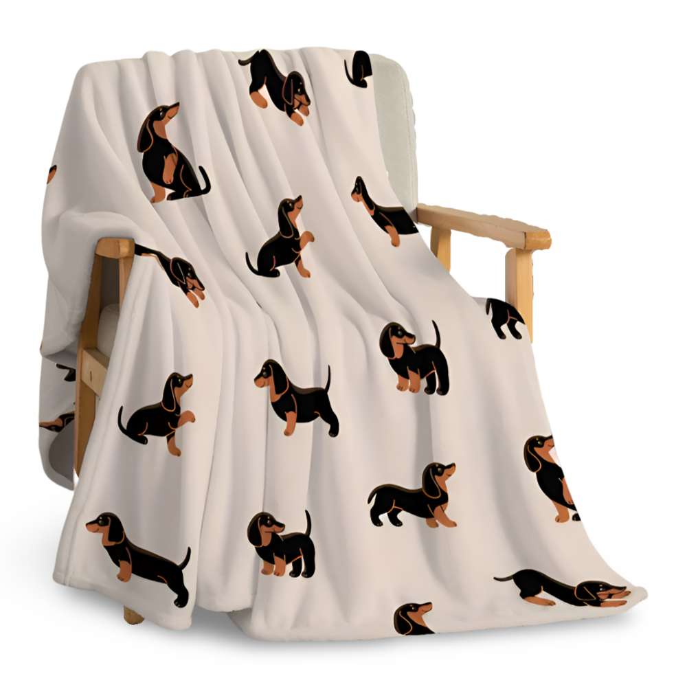 PupSnuggle Blanket - Fleece Blanket - Dachshund Print - Soft All-Season Comfort