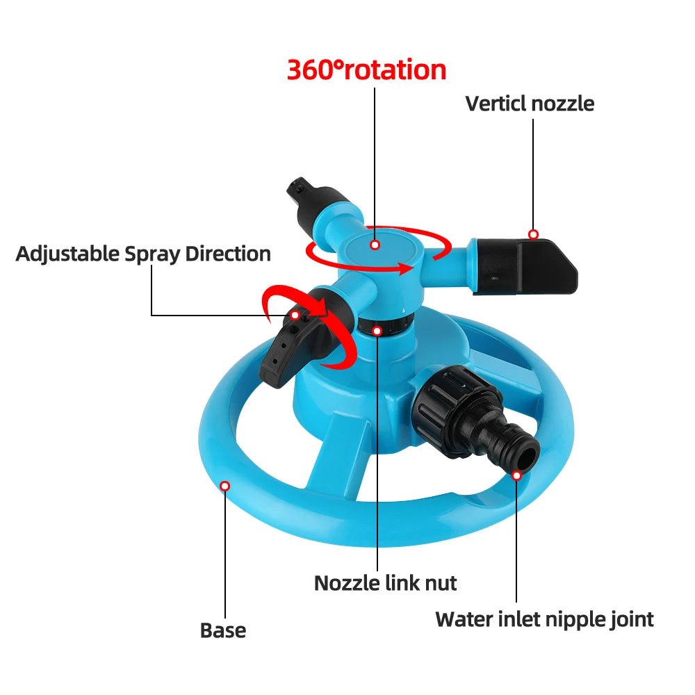 SpinSprout 360 – Compact Garden Sprinkler – Even Water Distribution Tool