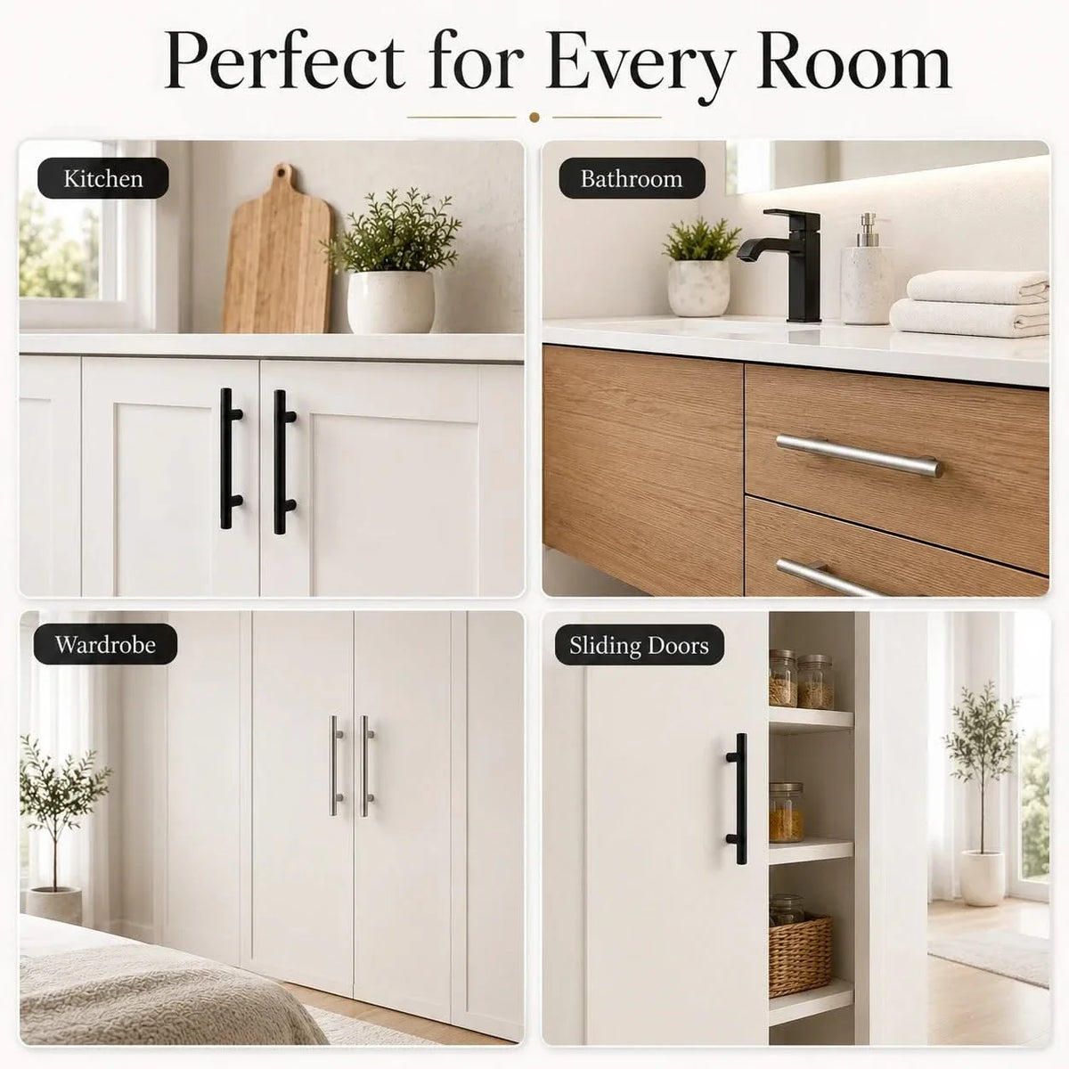 Glimmer Cabinet Handle - Stainless Steel, No-Drill Adhesive Pulls for Kitchen Cabinet Hardware 6