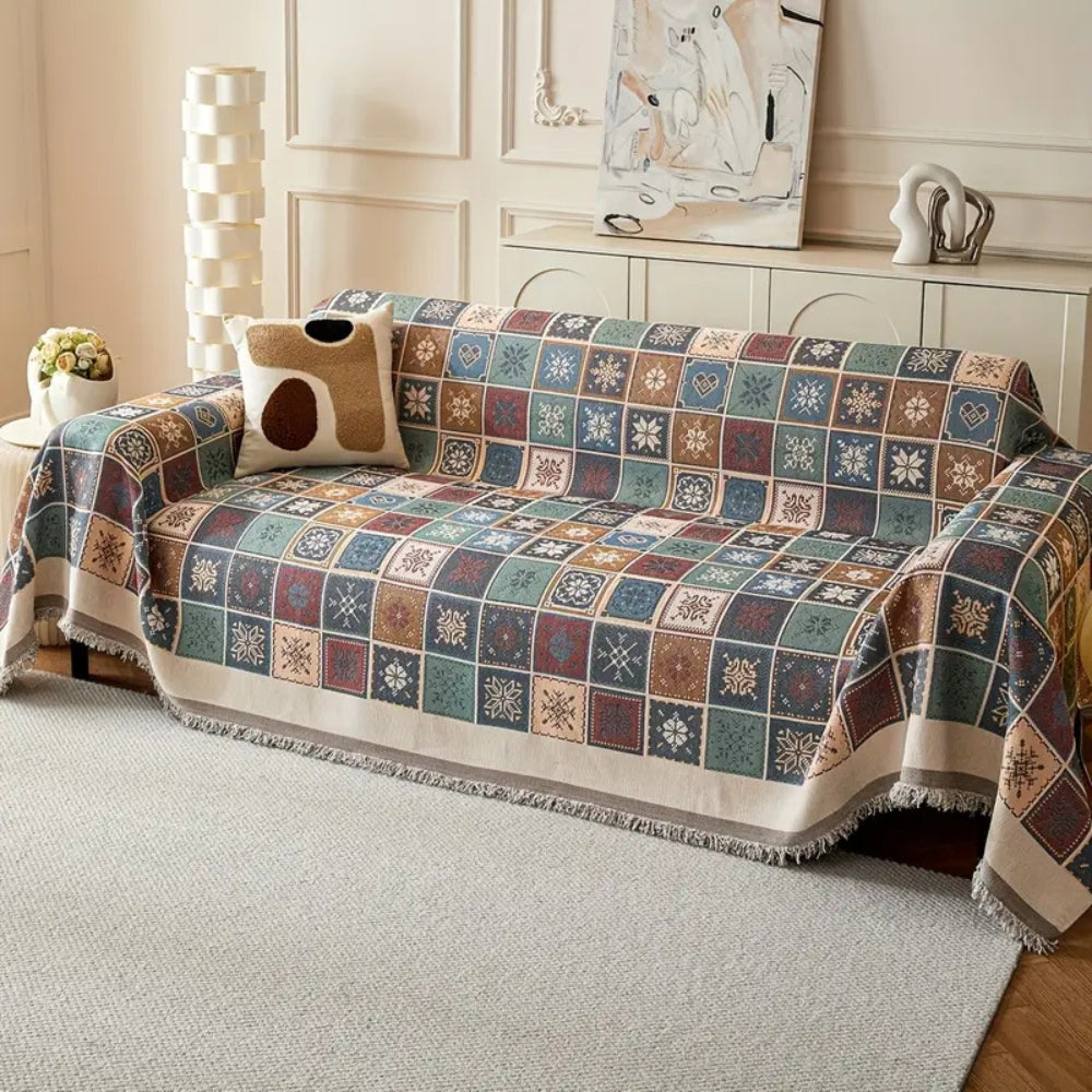 Grove Sofa Cover - Reversible Chenille, Bohemian Style 0