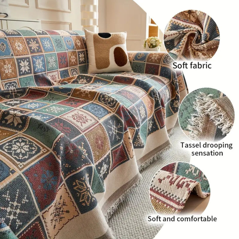 Grove Sofa Cover - Reversible Chenille, Bohemian Style 2