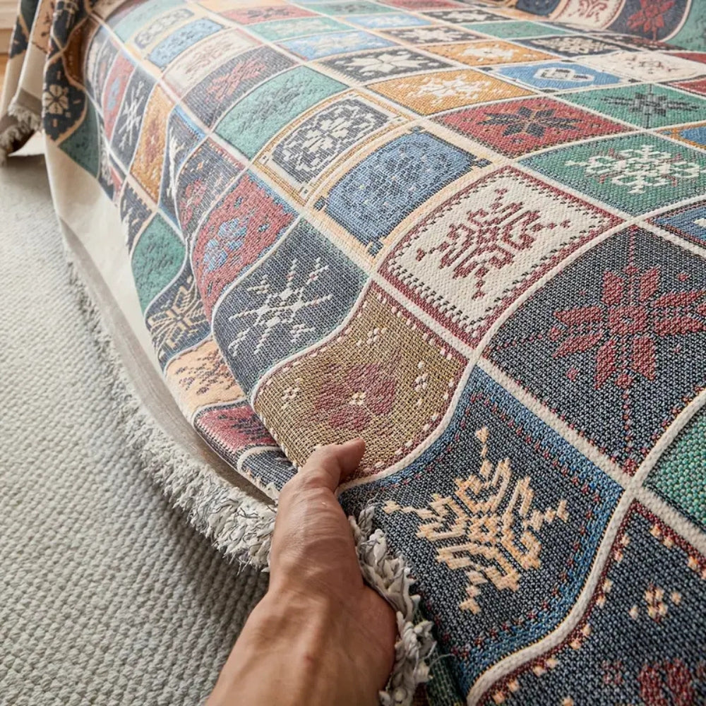 Grove Sofa Cover - Reversible Chenille, Bohemian Style 3
