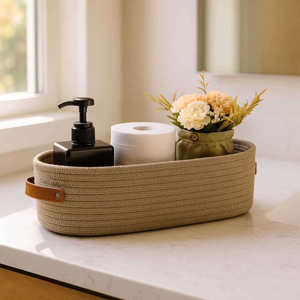Harper Storage Basket Organizer - Durable Microfiber, Compact for Shelves 0
