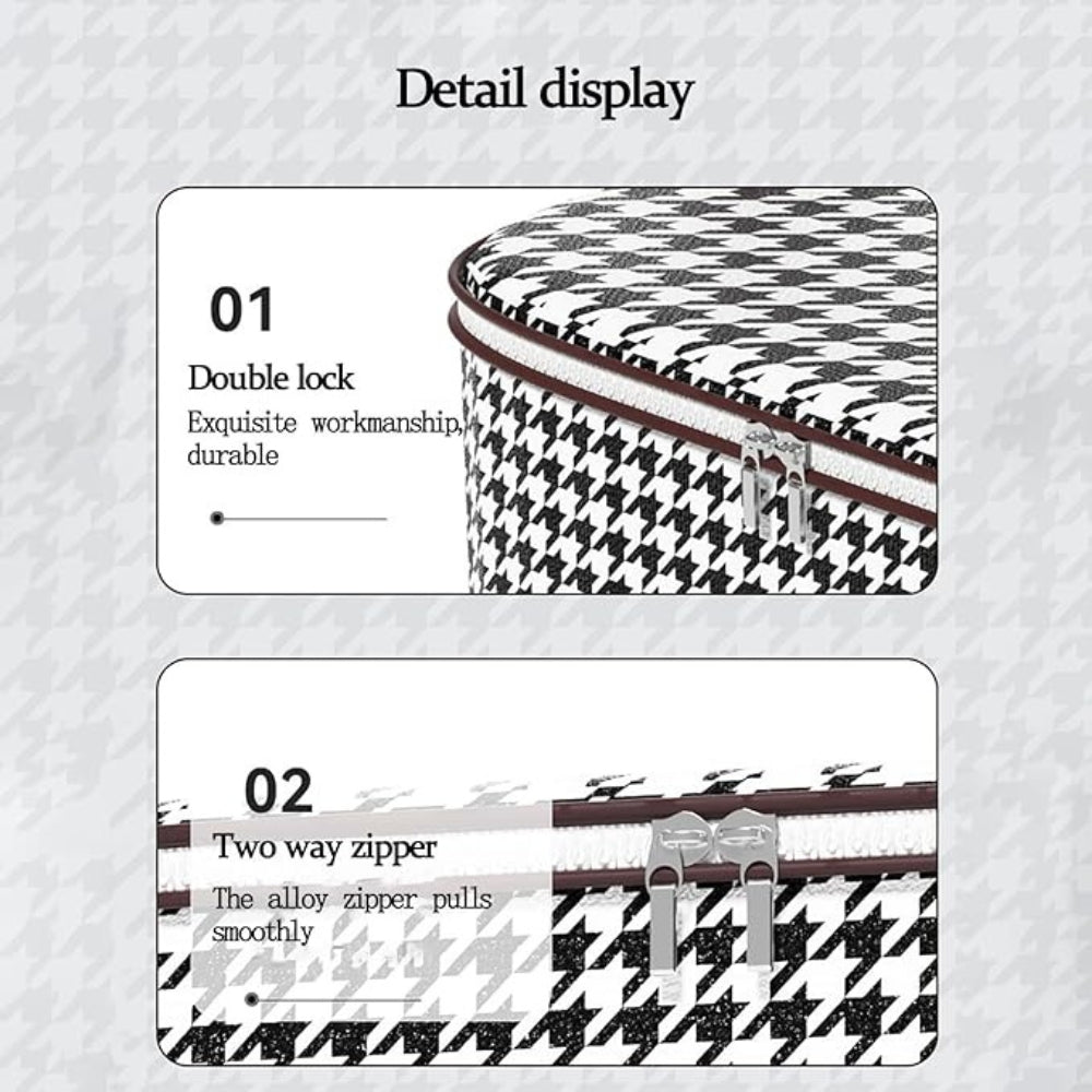 Haven Storage Box - Durable Houndstooth Collapsible Container 3