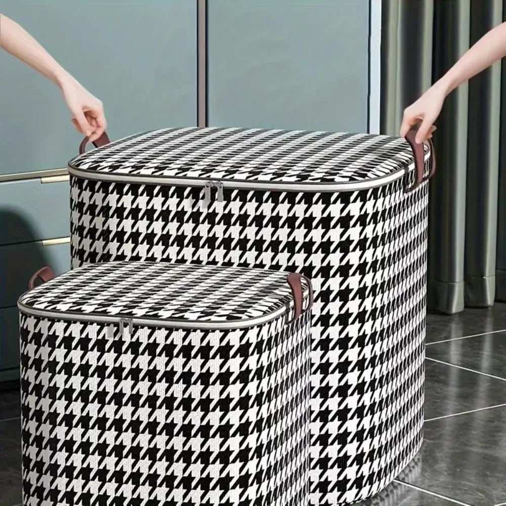 Haven Storage Box - Durable Houndstooth Collapsible Container 4
