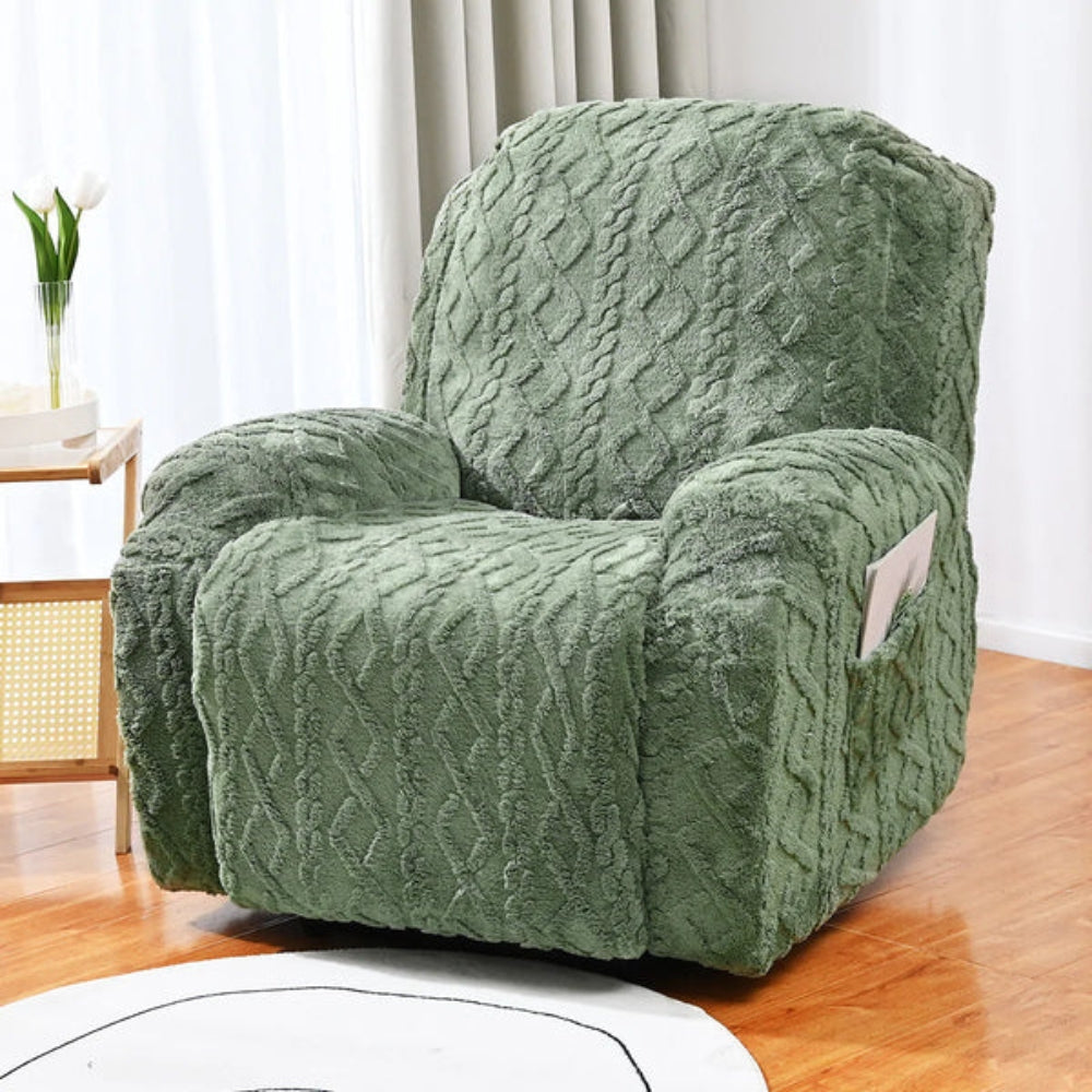 Jovian Recliner Cover - Jacquard Stretch, Modern Design Slipcover 1