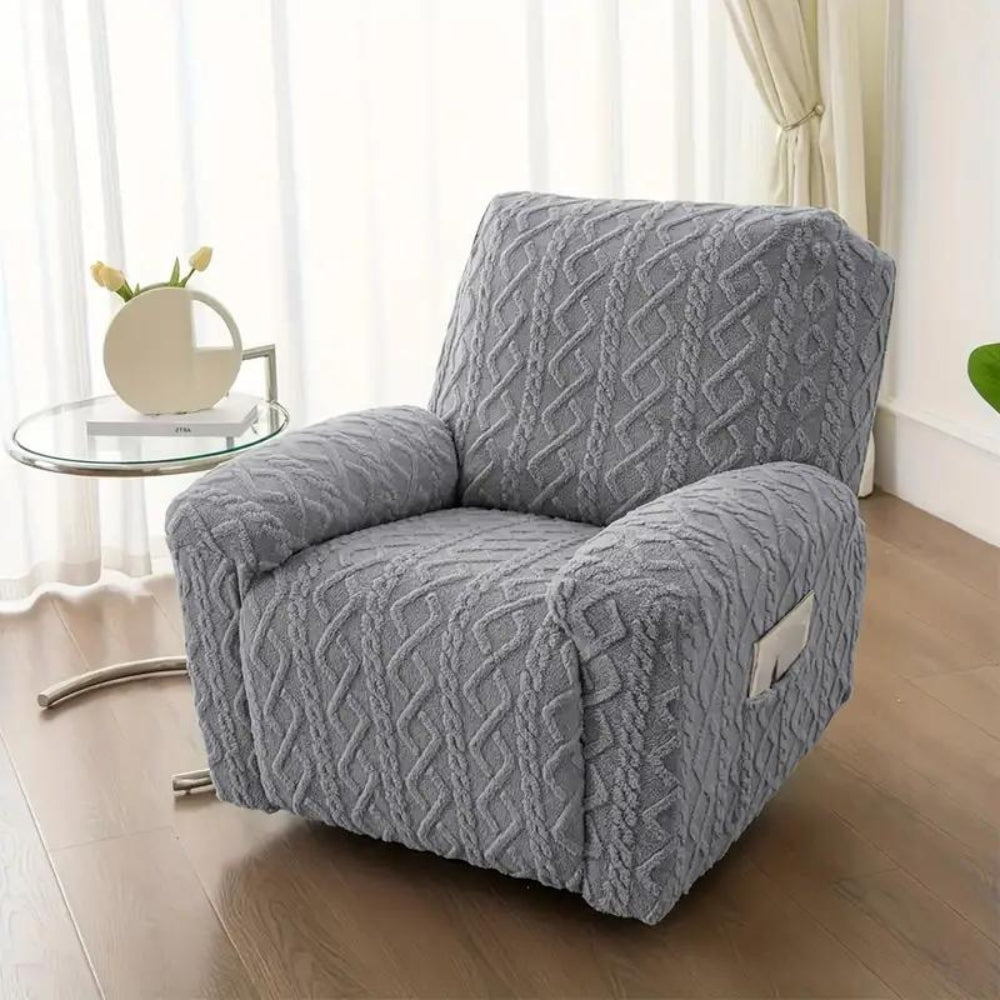 Jovian Recliner Cover - Jacquard Stretch, Modern Design Slipcover 2