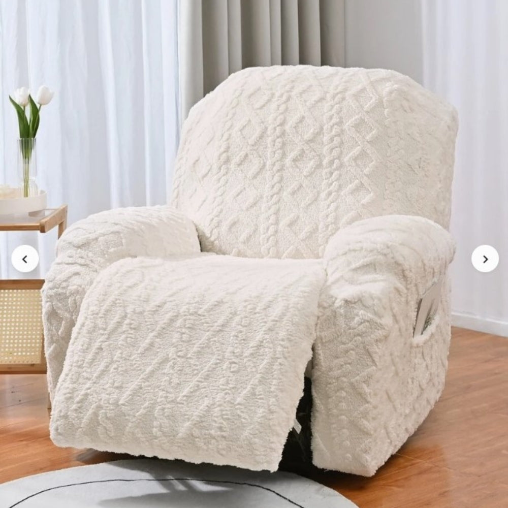 Jovian Recliner Cover - Jacquard Stretch, Modern Design Slipcover 4
