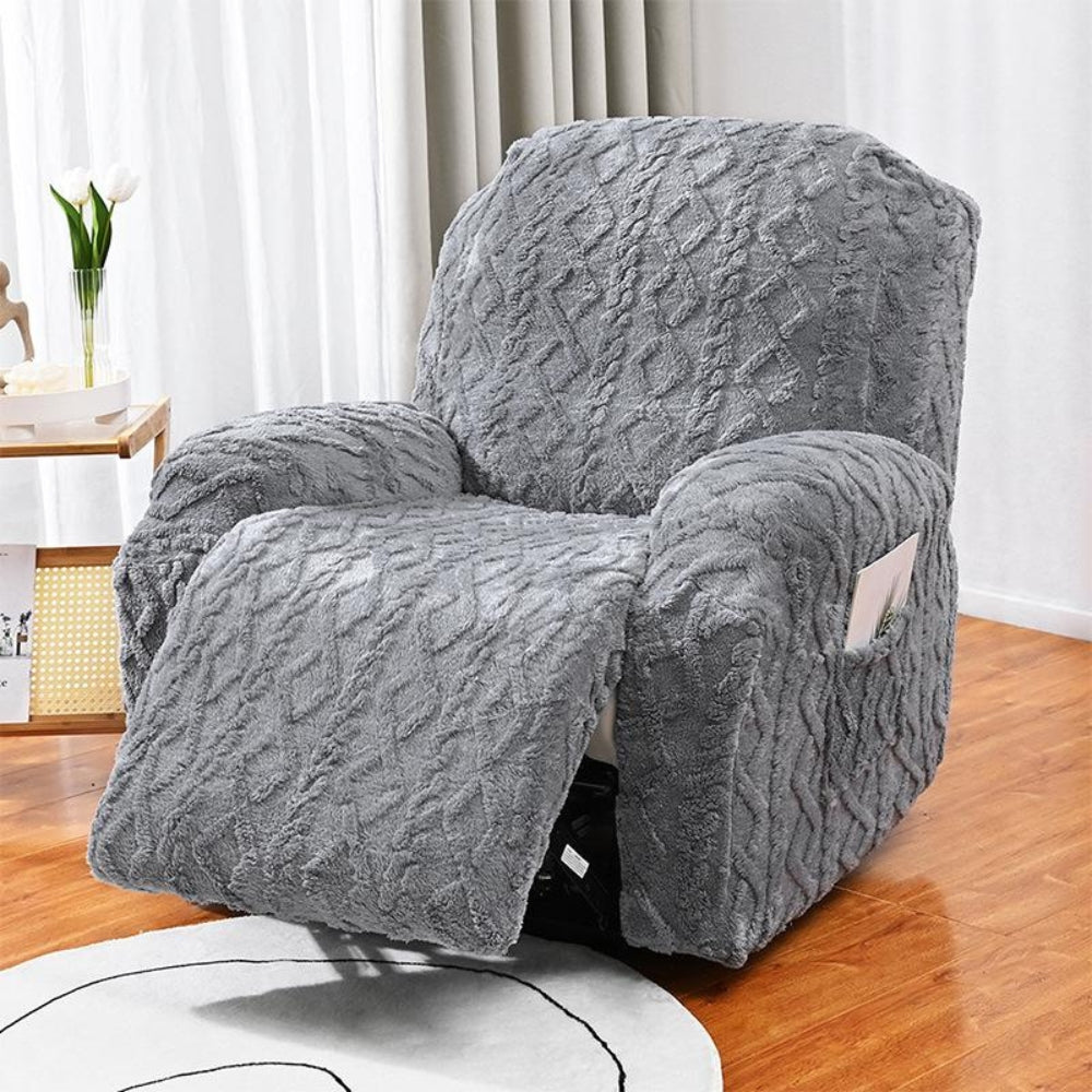 Jovian Recliner Cover - Jacquard Stretch, Modern Design Slipcover 7