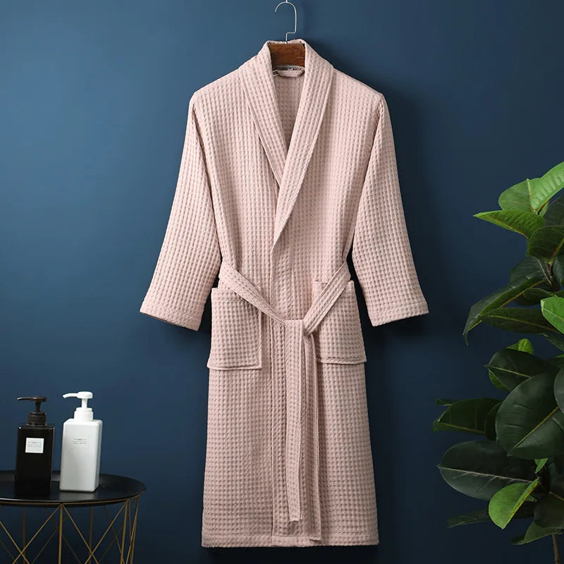 Liora Cotton Bathrobe - Soft Absorbent Dressing Gown for Men and Women 1