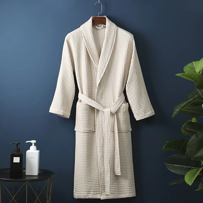 Liora Cotton Bathrobe - Soft Absorbent Dressing Gown for Men and Women 4