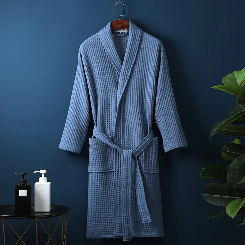 Liora Cotton Bathrobe - Soft Absorbent Dressing Gown for Men and Women 7
