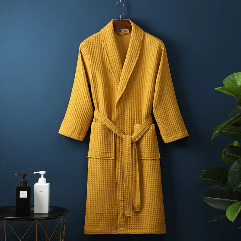 Liora Cotton Bathrobe - Soft Absorbent Dressing Gown for Men and Women 8